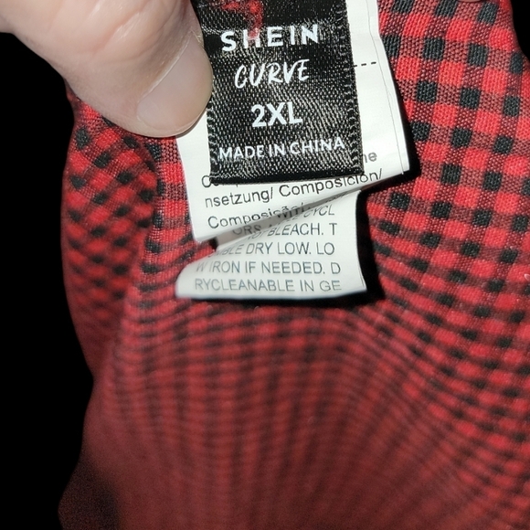 Shein Curve Red Checkered Mini dress in size 2XL - Picture 4 of 4